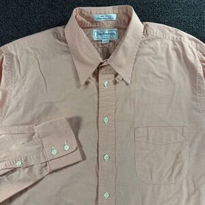 Burberrys of London Salmon Micro Check Button Down Shirt Mens 16.5 35 VTG
